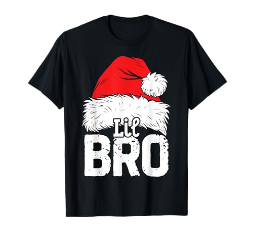 Little Brother Santa Christmas Family Matching Pajamas Xmas Maglietta