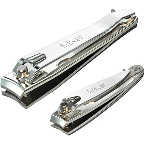 firiKer Nail Clipper Set,Premium Stainless Steel Fingernail and Toenail Clipper Cutters with Nail File, Sharp Effortless Nail Clippers Set for Men & Women(Silver) Cover