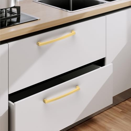 Image of 10-pack Cabinet Pulls - 7 inch Gold Drawer Handles - Kitchen Pulls