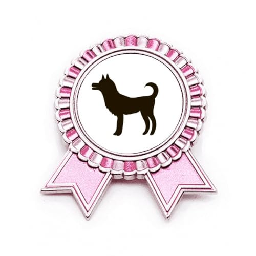 Broche chien noir mignon en métal rigide M aux finitions laquées soignées