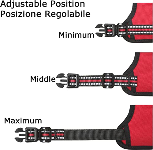 Image of HEELE Dog Harness Medium No Pull Vest Harness Adjustable Reflective and Durable for Outdoor Training, Red, M