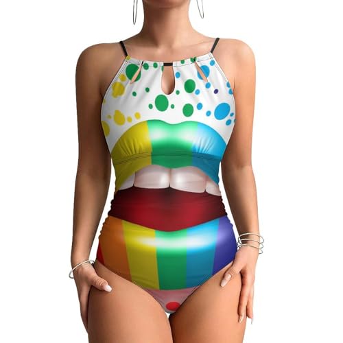 Swimsuit monokini gainant à séchage rapide et motif graphique moderne
