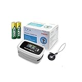 Pulsossimetro da Dito CMS50D1 - Saturimetro Professionale con Display OLED a Colori Orientabile in 4 Posizioni, Misurazione SpO2, Frequenza Cardiaca, Onda Pletismografica - Basso Consumo, Incluse Pile