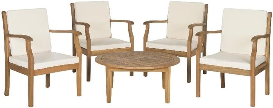 Pemberly Row 5 Piece Outdoor Coffee Set, Comfortable Seating and Coffee Table, Coordinated Design for Patios/Decks/Gardens, Durable Furniture for Relaxation and Gatherings, Versatile Outdoor
