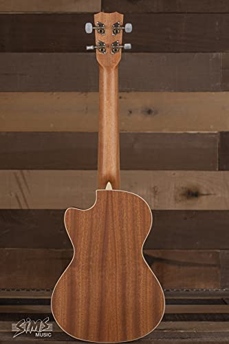 Image of Cordoba 15TM-CE Tenor Ukulele - Acoustic-Electric Cutaway Uke, Hand Crafted with Mahogany Top, Back & Sides, Authentic Abalone Rosette, Satin Edge Burst Finish & Premium Italian Aquila Strings