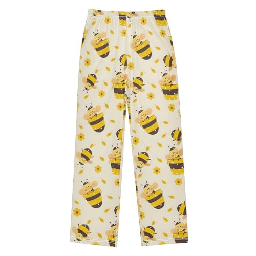 Bee Honey Honeycomb Yellow Pajama Pants Long Sleep Pant Soft PJ Bottoms Sleepwear