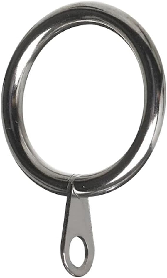 Bulk Hardware BH06183 Curtain Drapery Pole Rod Ring Fixed Eye Chrome Metal Inner Dimension 50mm, Set of 8 Piece