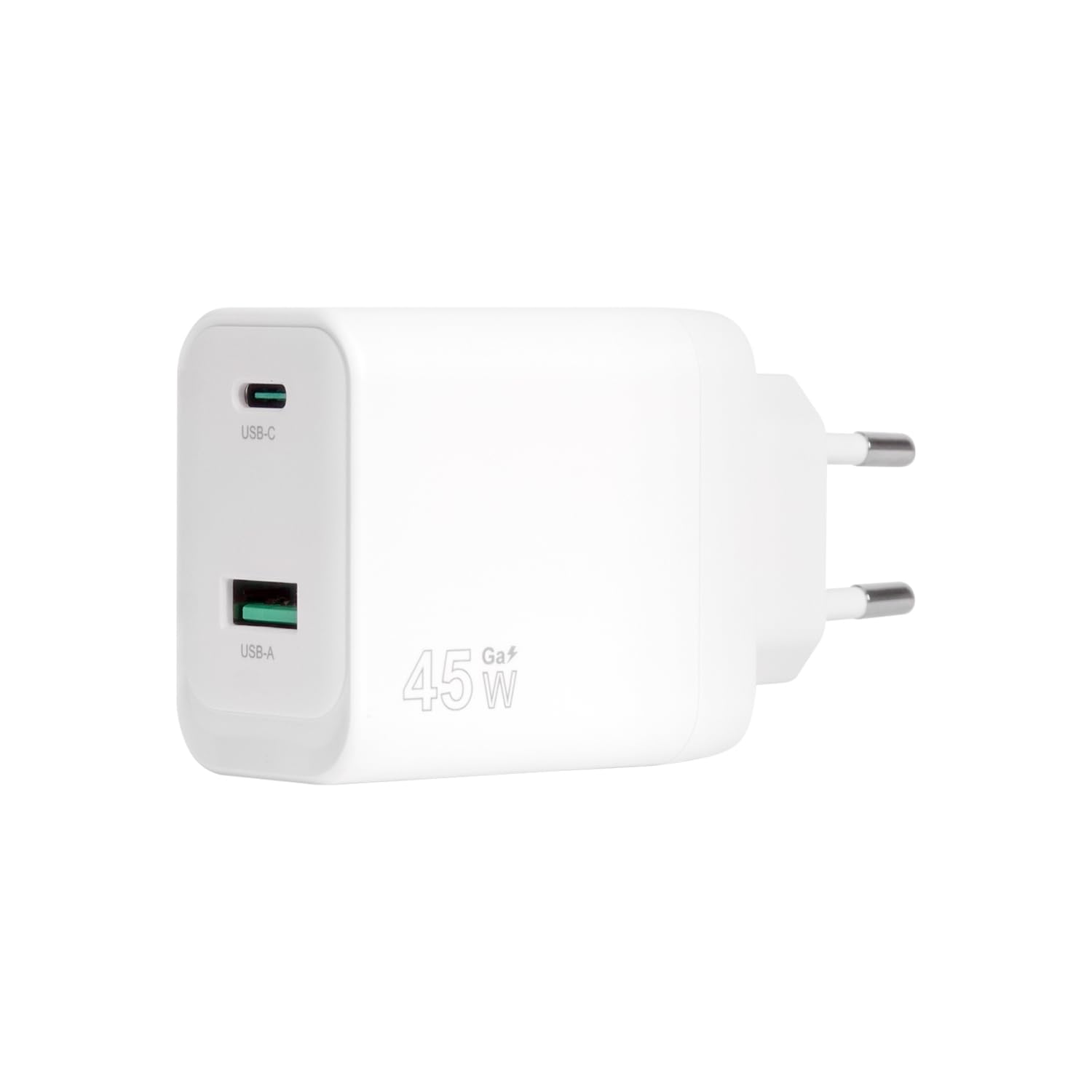 VulTech CC45-1C1A - uniwersalna ładowarka 45 W GaN USB + Type-C/USB-C PD3.0 QC3.0 PPS, kompatybilna ze smartfonami, tabletami i notebookami - biała, kompaktowa