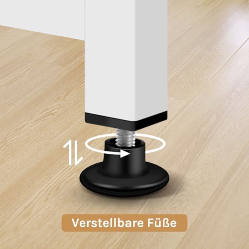 WOLTU Schreibtisch 100x50cm, Kleiner Computertisch, Bürotisch eckig, PC Tisch mit Metallgestell, für Büro Homeoffice Arbeitszimmer Schlafzimmer, aus Holzwerkstoff, Weiß