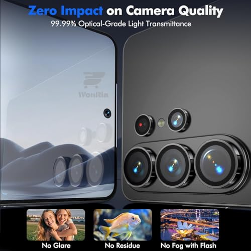 Image of WonRia Zero Feel - Camera Lens Protector Ring for Samsung Galaxy S26 Ultra 5G Camera | Metal Aluminum Alloy Rings | Military-Grade Shatterproof | Black