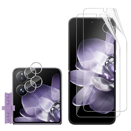 Lutree para Xiaomi Mi Mix Flip - 2+2 Piezas TPU Pantalla Protector + Cristal Templado Protector de Lente de Cámara, HD Anti-Arañazos Película Protectora