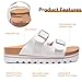 Ustogi Flatform Platform Sandals Women Arch Support Beach Slides Orthotic Summer Causal Cork Footbed Adjustable Lightweight Thick Sole Comfortable Fashion Slip on Cushion Cute 2 Strap 02(7, White)