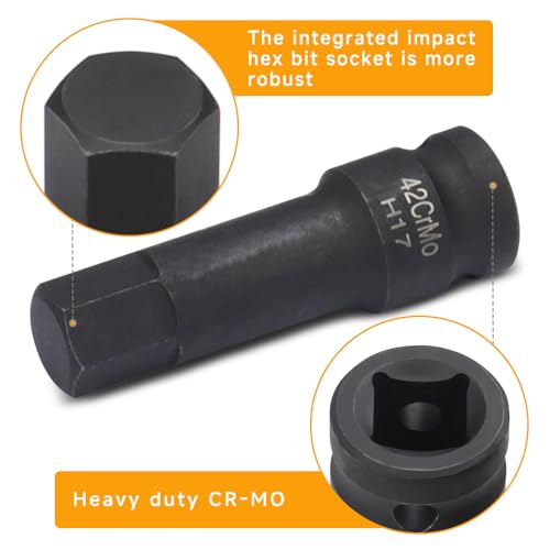 Hoteche 8PC 1/2-Inch DR Multi-Tooth Nut Set, CR-MO Material, M5-M18, with Black Phosphate Coating - Image 3