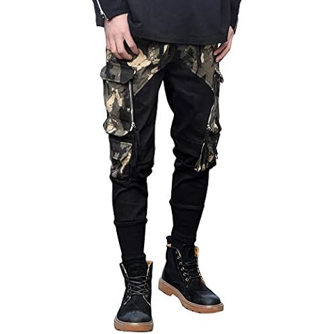 MOKEWEN Men's Cyberpunk Designer Tactical Cargo Combat Tactic Ankle Pants with Pockets Army Green 27-28 Cover