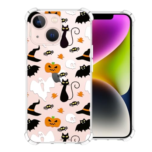 Coque iPhone 13 Halloween antichoc en TPU souple pour éviter les bris d'écran