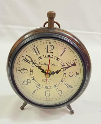 Nautical Wooden Table Clock Vintage Antique Huntleigh Station Desk Decor Clock Designer With Glass Clock #TOP2