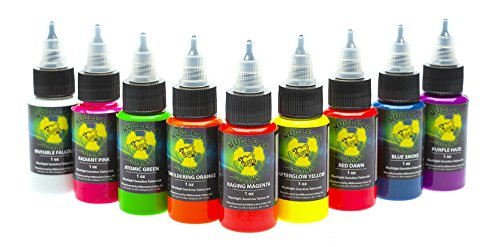 Tattoo Ink Set - MOM'S Nuclear UV Blacklight Colors 9 Primary 1/2oz