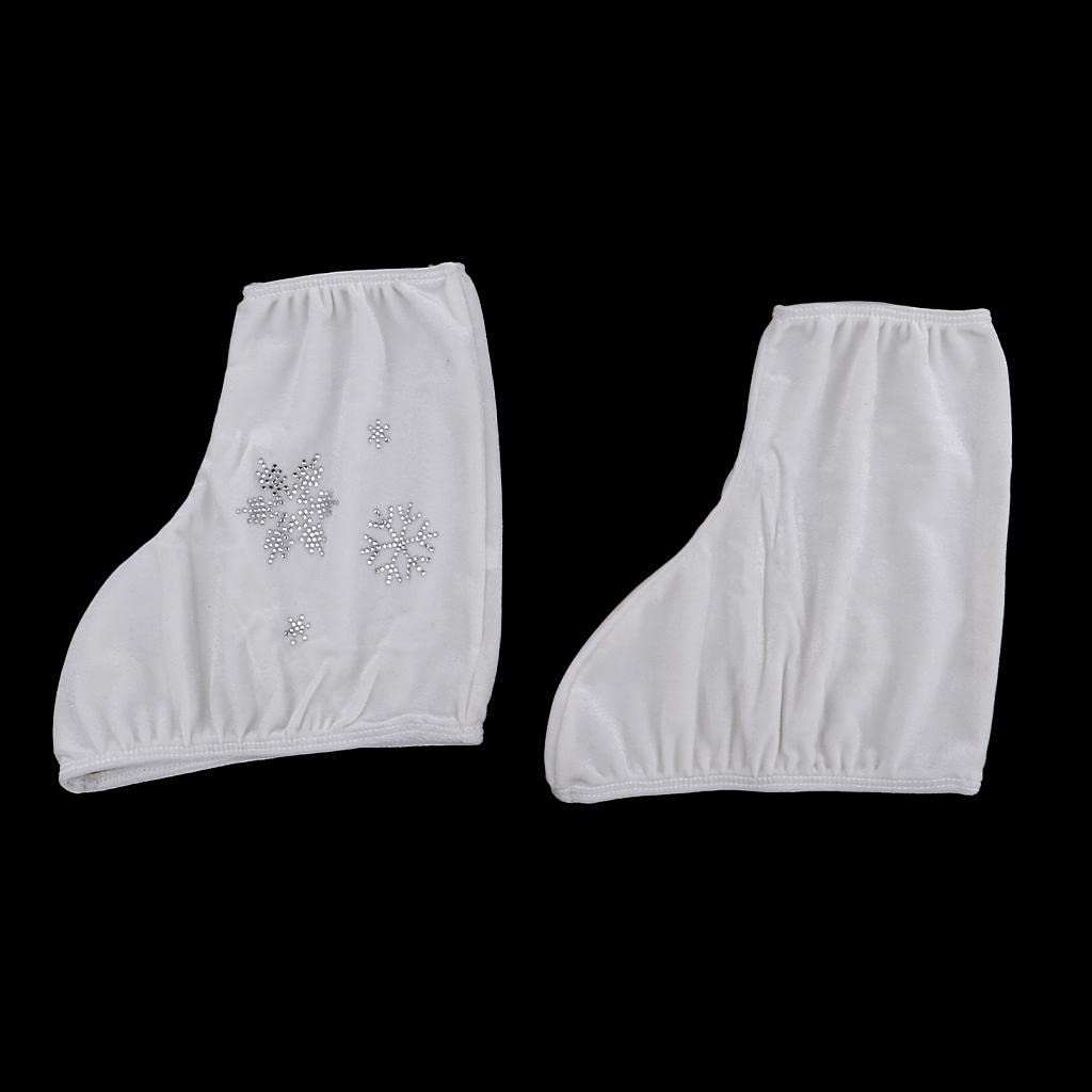 2 coperture protettive per scarponi da pattinaggio artistico in velluto bianco-S bianco S bianco S