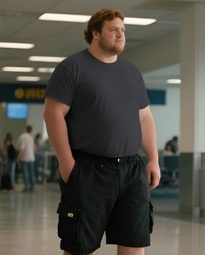 Big and Tall T Shirts for Men, Oversize Cotton Crew Neck T-Shirts, Short Sleeve Pullover Casual Loose Basic Tee Tops 4XL-8XL 5