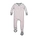 Burt's Bees Baby Baby YKK Zip Front Sleeper, Blossom/Heather Grey Classic Stripe, 0-3 Months
