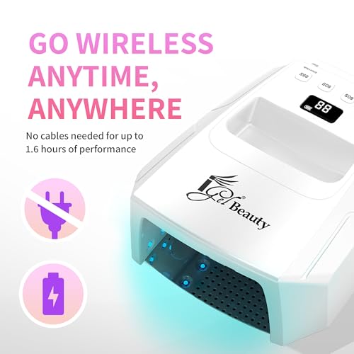 Image of iGel Beauty Hybrid - X Nail Lamp - 48W UV /LED Nail Dryer, Wireless Rechargeable, Smart Timer, Removable Tray, Cordless Gel Nail Lamp for Manicure Pedicure