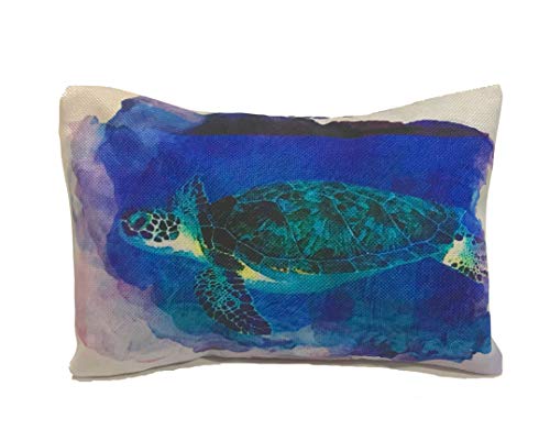 COVERBAGBCN Cuscino Gonfiabile con Doppia Fodera per Spiaggia/Viaggio/casa Tartaruga