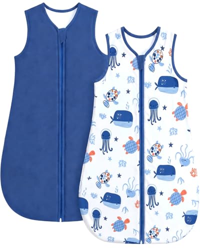 JiAmy 0.5 TOG Baby Schlafsack Sommer Blaue 6-12