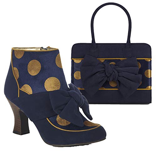 Botas Ruby Shoo Seren de tacón medio con lazo y bolso Dakota coordinado de mujer