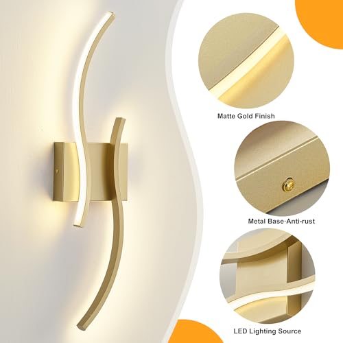 Image of KARTOOSH Hardwired LED Vanity Lights for Bathroom | 2 Pack 23.6 Inch, 3CCT Dimmable, Waterproof, Rustproof, Bathroom Light Fixtures Over Mirror