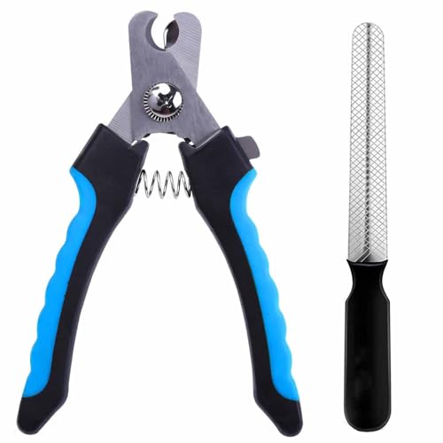 DDSHUN Dog Nail Clippers for Large, Medium and Small Breed Pet Nail Clipper Suitable for Dogs, Cats, Pets, Rabbits and Guinea Pigs With Safety Lock and Protective Guard to Avoid Over Cutting - Blue