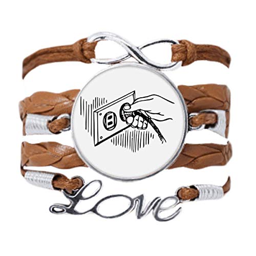 Chaîne d'amour bracelet DIY motif prise de courant en maille ajustable