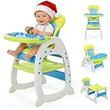 SANDINRAYLI Baby High Chair,3 in 1 High Chairs for Babies and Toddlers, Convertible Toddler Highchair, Adjustable Infant Feeding Chair for Boy & Girl, Easy Clean Baby Eating Chair for 6 Months and Up