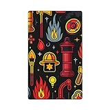 No Device Blank Wall Plate, Safe Blank Device Outlet Cover, Firemen Fire Fighting Equipment Tools Pattern Single Toggle Decorative Wallplate Standard Size, 1-Gang 4.68