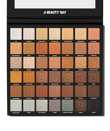 BEAUTY BAY Nude 42 Shade Eye Palette - High Pigment Eyeshadow Palette with Mattes & Soft Shimmers Delicate & Multidimensional Looks Makeup Essential for Nude Eye Shadow Lovers - Vegan & Cruelty Free