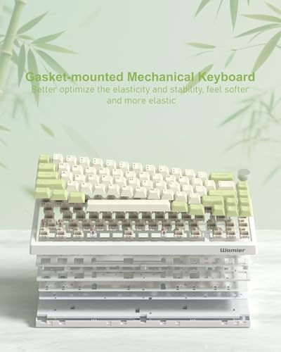 Image of Womier 60% Gaming Mechanical Keyboard Green QMK /VIA Creamy Keyboard Wired, Hot Swappable Gasket Mount RGB Key Board & PBT Keycaps(VK66 PRO)