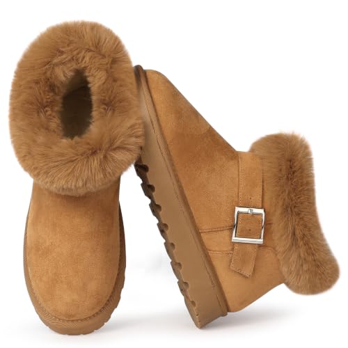 Goldnut Faux Suede Ankle Mini Boots