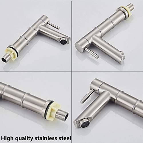 Grifo monobloc de acero inoxidable con acabado cepillado de alta gama para hotel y aseo 2