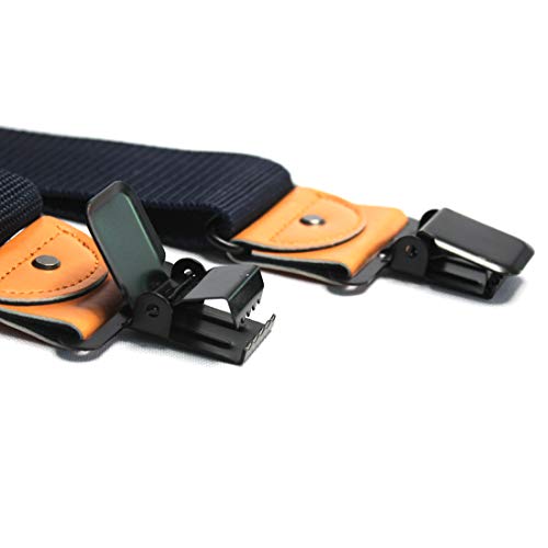 Image of MELOTOUGH Men's Suspender 2 inch Wide Partial Elastic Strap for Jeans Pants | Men's Work Suspenders, Heavy Duty Clips, Partial Elastic Stretch, Supports Work Pants & Jeans, Ideal for Tradespeople