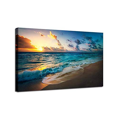 Tableau plage coucher de soleil pour salon et chambre 40x65 cm - 2