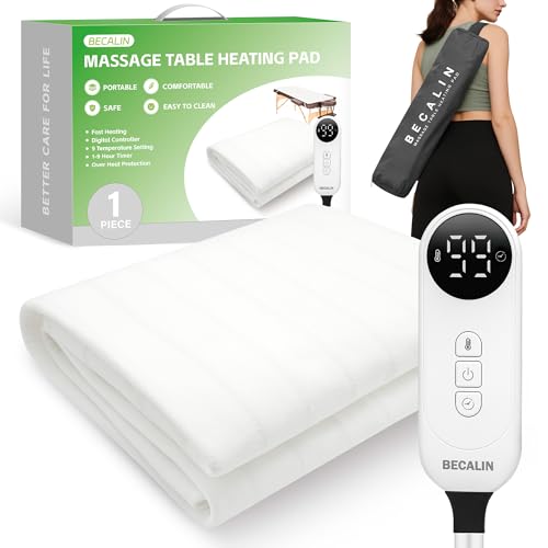 5 Best Massage Table Warmers for Relaxation And Muscle Loosening in 2025 1 Massage Table Warmer Heating Pad Professional SPA Massage Bed Warmer with 9 Hour Timer, 9 Heat Settings, Overheat Protection for Massage Bed & Spa, 30