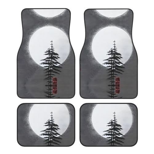 Alfombrillas de coche para evitar manchas de barro Moon Pine Tree alfombrillas impermeables lavables