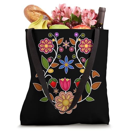 Bolso tote con diseño floral Ojibwe y flores silvestres indígenas miniatura 4