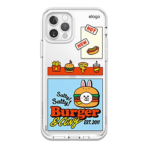 Elago L Line Friends Burger Time Hybrid Case Compatible With Iphone 12 Pro Max 6.7 Inch, Full Body Protection (Screen & Camera Protection) [Official Merchandise] (Cony) #TOP7