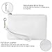 Befen Women Leather White Wristlet Clutch Cell Phone Wallet, Smartphone Wristlet Purses and Handbags
