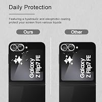 HidWee Kamera Schutzfolie Kompatibel mit Samsung Galaxy Z Flip7 FE Kameraschutz, 2 Stück 9H Härte Kamera Schutzglas, Anti-Kratzen, Anti-Bläschen, HD Clear Kameraschutz – Ansicht 5