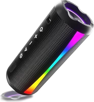 Xuevcn Altavoz Bluetooth 5.4 Altavoz Potente Portátil con Luz LED de Color 20 W Altavoces Bluetooth IPX7 Impermeable Wireless Altavoces Sonido Estéreo 15H de Reproducció Speaker para Exterior