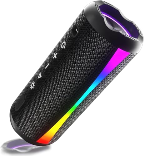 Cassa Bluetooth Portatile Potente 20W, Altoparlante Bluetooth 5.3 con Audio HiFi Stereo, IP7 Impermeabile Speaker Bluetooth con HD Microfono, Accoppiamento TWS, 15 Ore di Autonomia, Luce RGB, USB-C