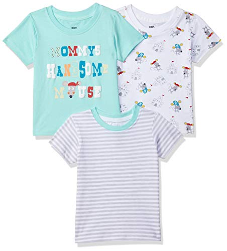 Image of miniklub Boys Pack of 3 Printed Round Neck Pure Cotton T-Shirts