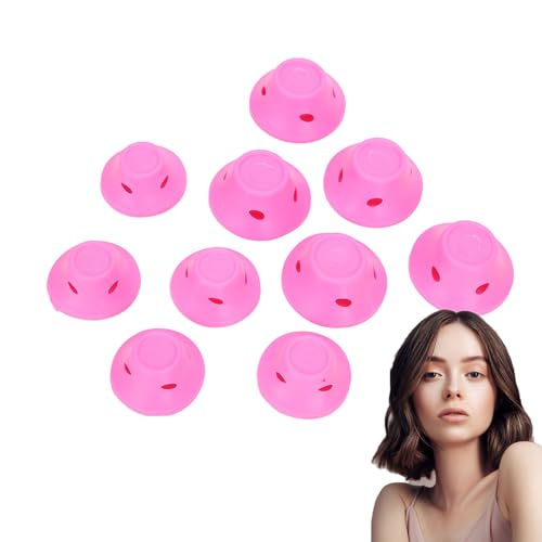 Rulos Pelo, Rizador Pelo Sin Calor, Rizador de Pelo Sin Calor, Rulos para el Cabello sin Calor Rulos de Goma Rosa para Peinados Ondulados Herramienta de Peinado
