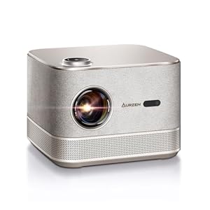 3-in-1 Outdoor Projector 4K Supported, AURZEN BOOM 3 Smart Projector with WiFi and Bluetooth, 3D DoIby Audio & 36W Speakers, Auto Focus & Keystone, Netflix Official 500 ANSI Home proyector, Gold